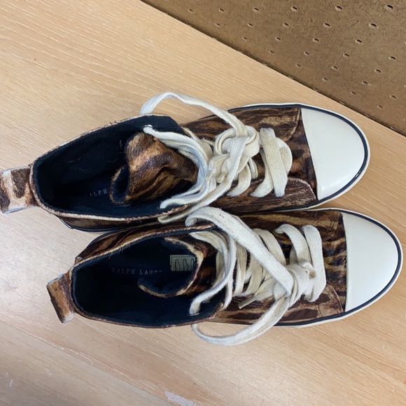 Polo Ralph Lauren Harbour Hi Women’s Size 7.5 Sneakers Animal Fur - Picture 8 of 12